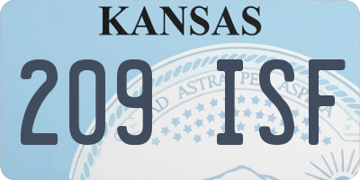 KS license plate 209ISF
