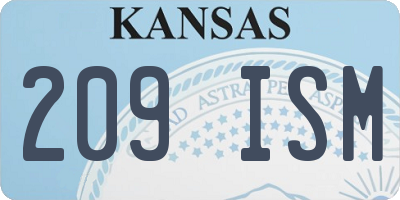 KS license plate 209ISM