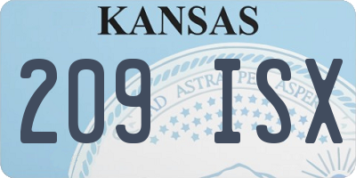 KS license plate 209ISX