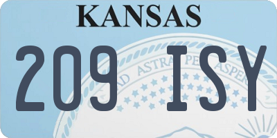 KS license plate 209ISY