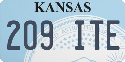 KS license plate 209ITE