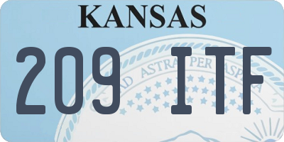 KS license plate 209ITF