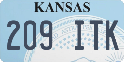 KS license plate 209ITK