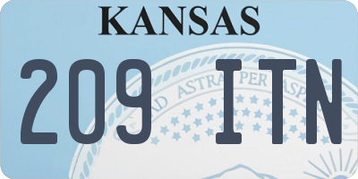 KS license plate 209ITN