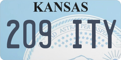 KS license plate 209ITY