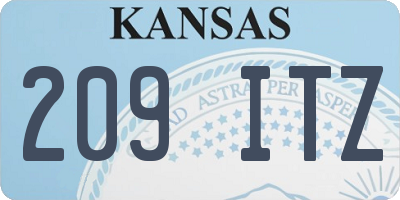 KS license plate 209ITZ