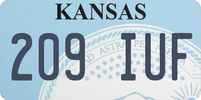 KS license plate 209IUF