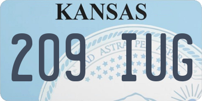 KS license plate 209IUG