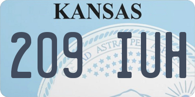 KS license plate 209IUH