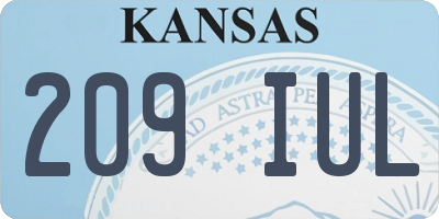 KS license plate 209IUL