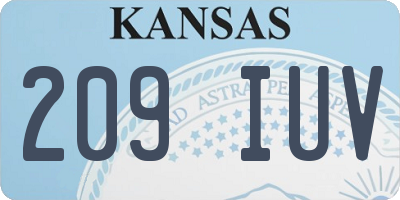 KS license plate 209IUV