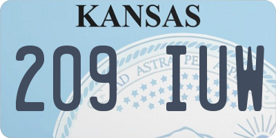 KS license plate 209IUW