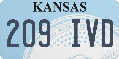 KS license plate 209IVD