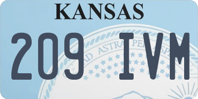 KS license plate 209IVM