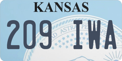 KS license plate 209IWA
