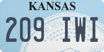 KS license plate 209IWI