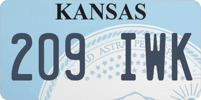 KS license plate 209IWK