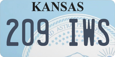 KS license plate 209IWS