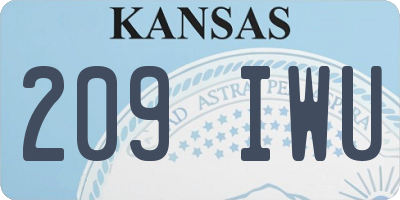 KS license plate 209IWU