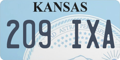 KS license plate 209IXA