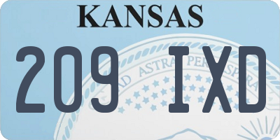 KS license plate 209IXD