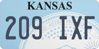 KS license plate 209IXF