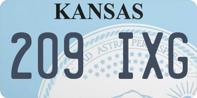 KS license plate 209IXG