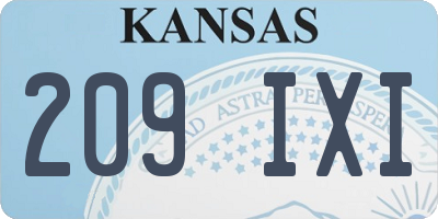 KS license plate 209IXI