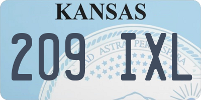 KS license plate 209IXL