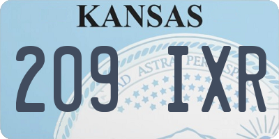 KS license plate 209IXR
