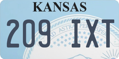 KS license plate 209IXT