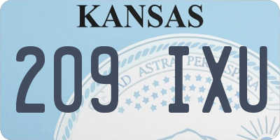 KS license plate 209IXU