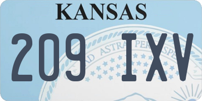 KS license plate 209IXV