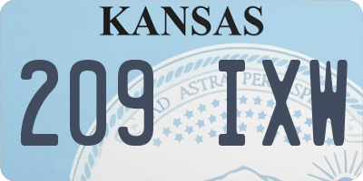 KS license plate 209IXW