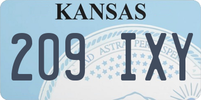 KS license plate 209IXY