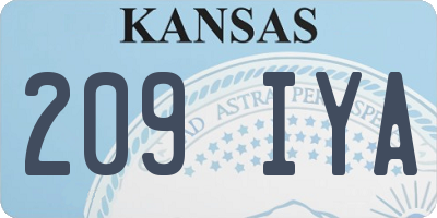 KS license plate 209IYA
