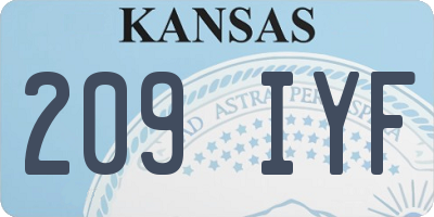 KS license plate 209IYF