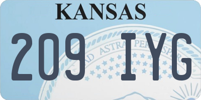 KS license plate 209IYG