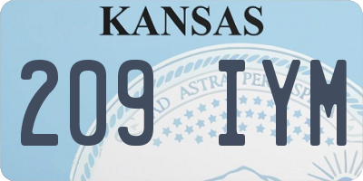 KS license plate 209IYM