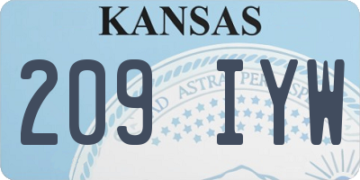 KS license plate 209IYW
