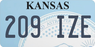 KS license plate 209IZE
