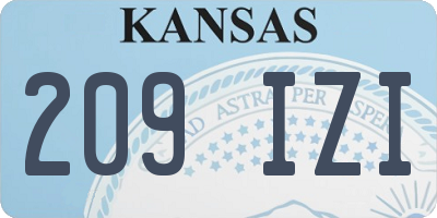 KS license plate 209IZI