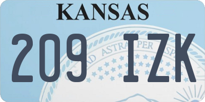 KS license plate 209IZK