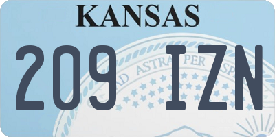 KS license plate 209IZN