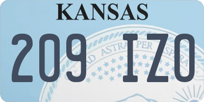 KS license plate 209IZO