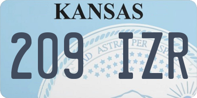 KS license plate 209IZR