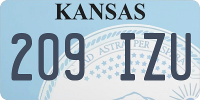 KS license plate 209IZU