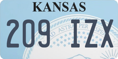 KS license plate 209IZX