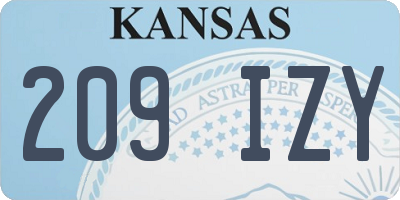 KS license plate 209IZY