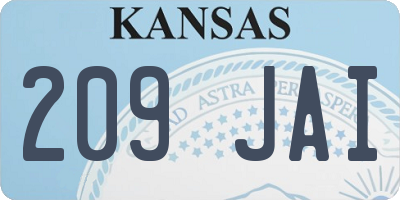KS license plate 209JAI